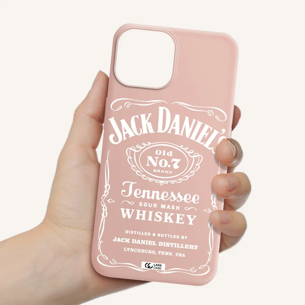 a white background with black dots Apple iPhone 13 Silicone pastel pink Case