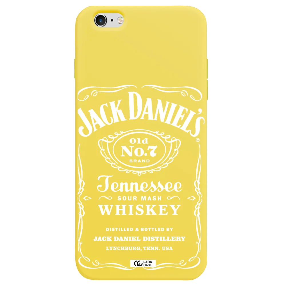 a white background with black dots Apple iPhone 6 plus Silicone canary yellow Case