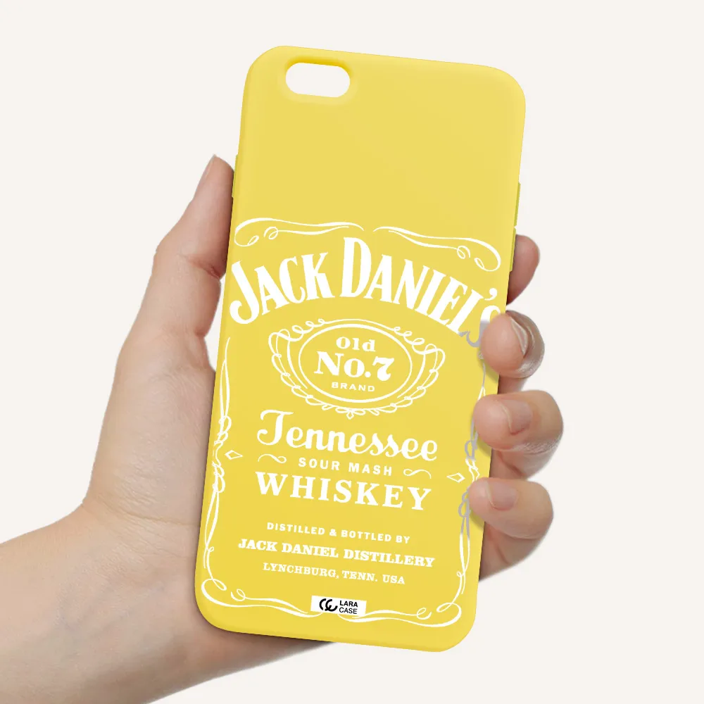 a white background with black dots Apple iPhone 6 plus Silicone canary yellow Case