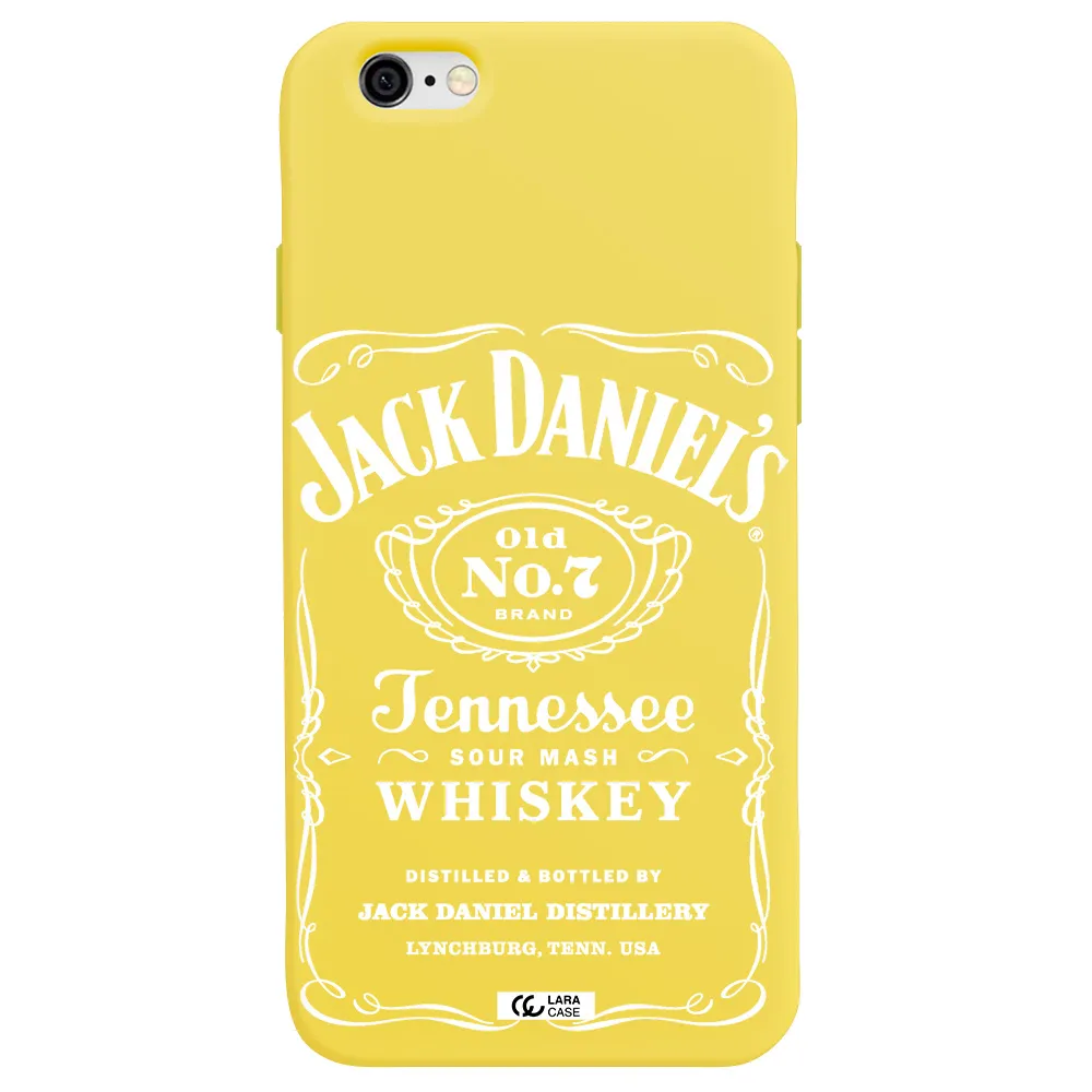 a white background with black dots Apple iPhone 6 Silicone canary yellow Case