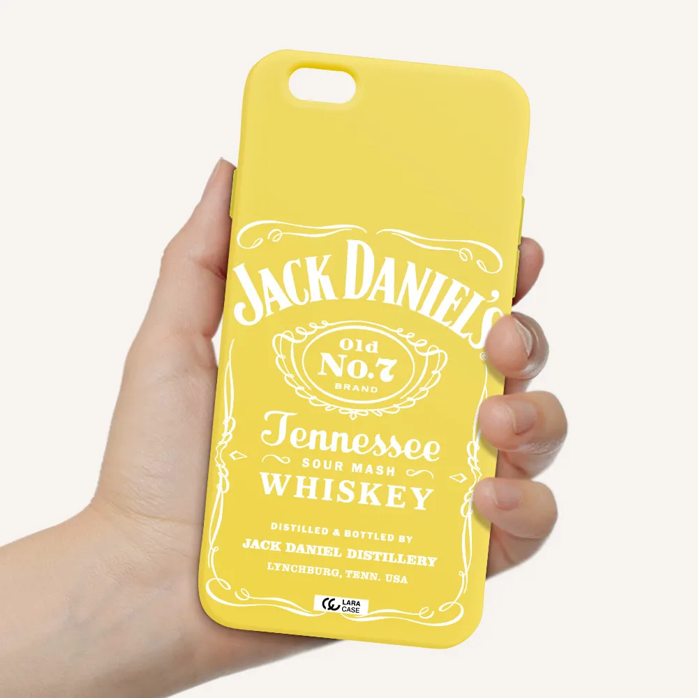 a white background with black dots Apple iPhone 6 Silicone canary yellow Case