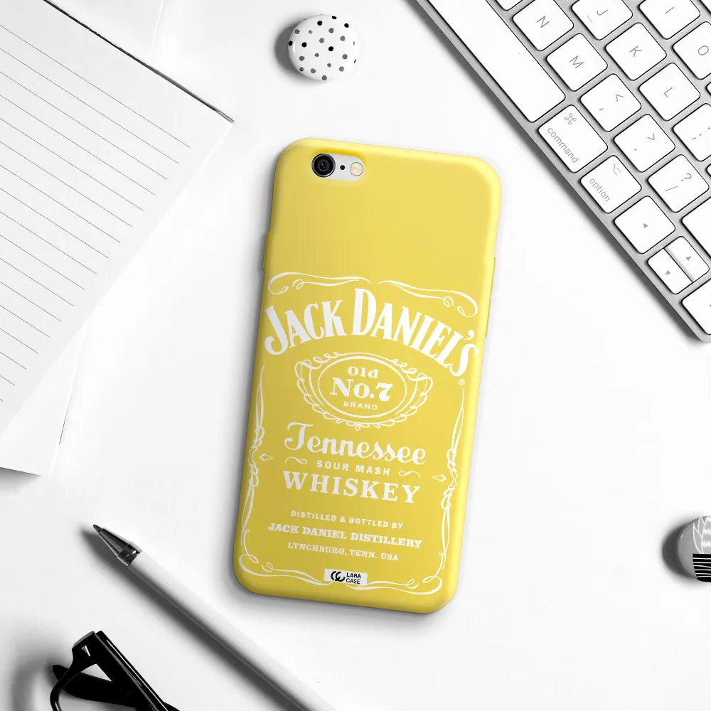 a white background with black dots Apple iPhone 6 Silicone canary yellow Case