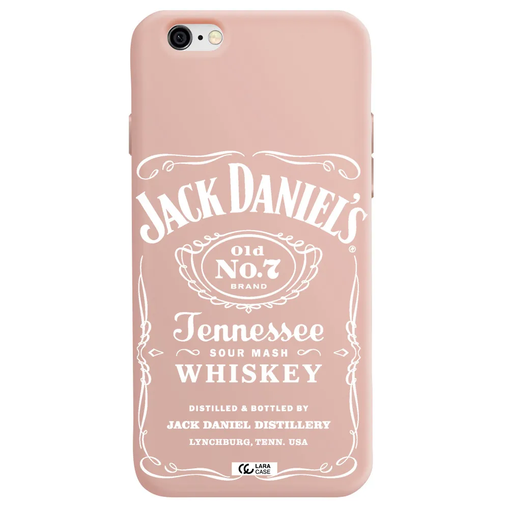 a white background with black dots Apple iPhone 6 Silicone pastel pink Case