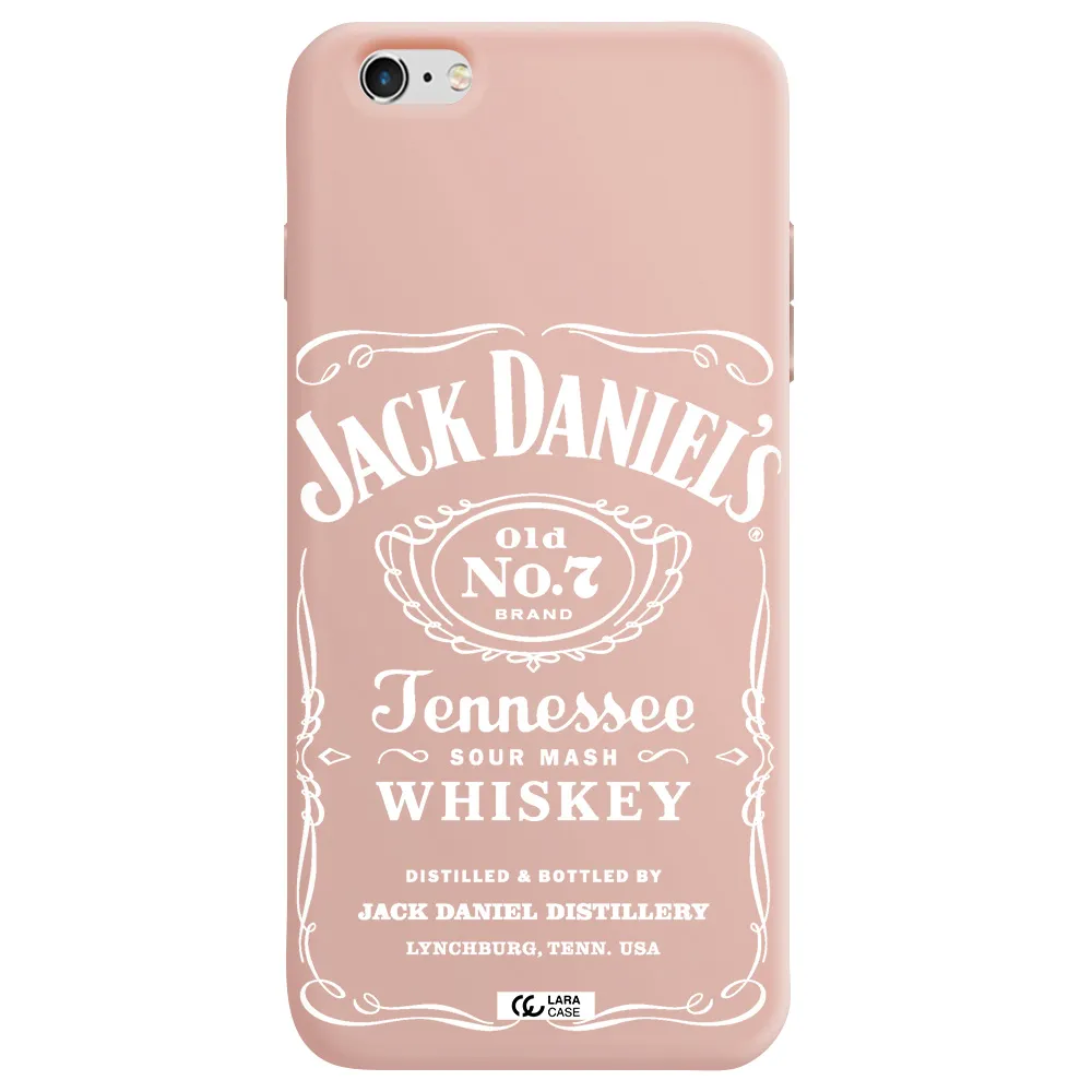 a white background with black dots Apple iPhone 6S Silicone pastel pink Case