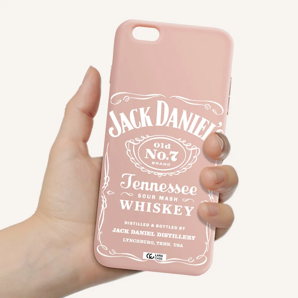 a white background with black dots Apple iPhone 6S Silicone pastel pink Case