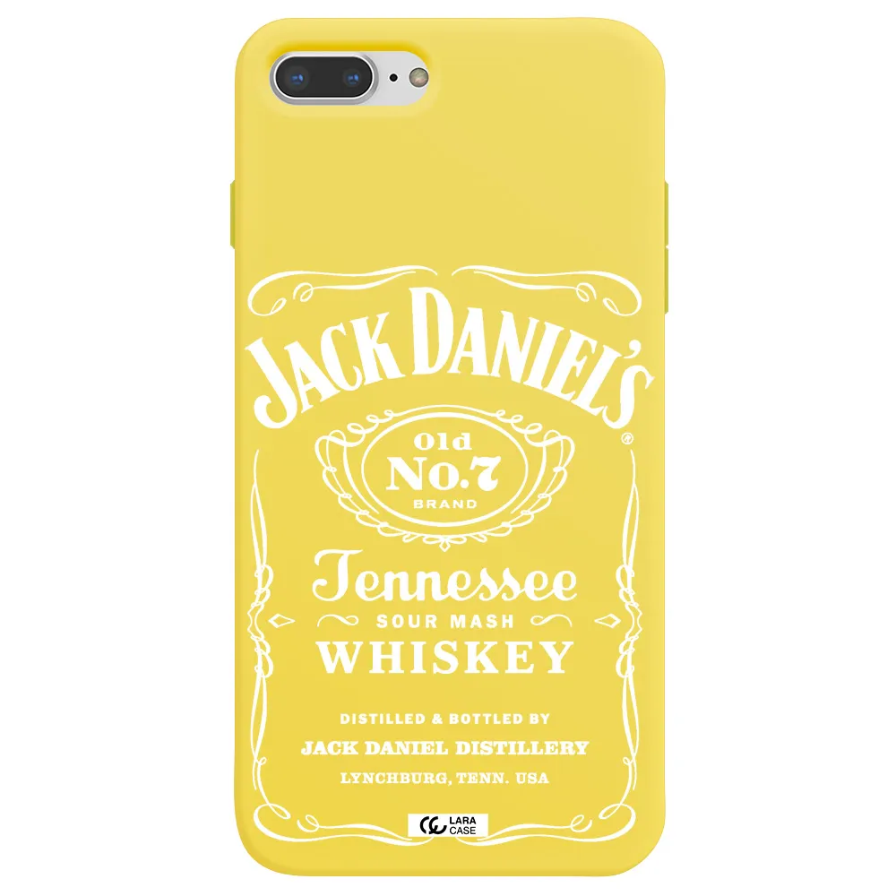 a white background with black dots Apple iPhone 7 plus Silicone canary yellow Case