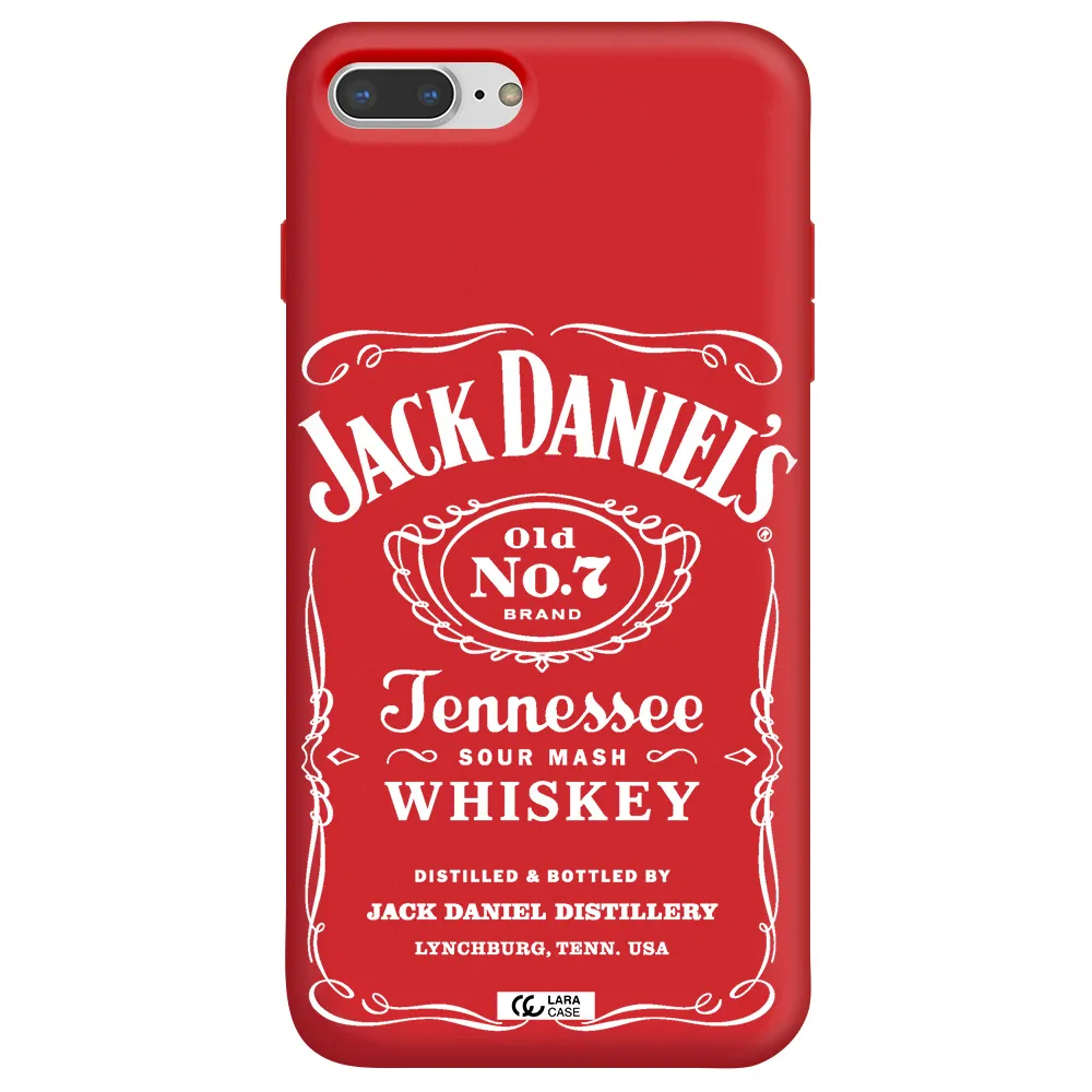 a white background with black dots Apple iPhone 7 plus Silicone Imperial Red Case