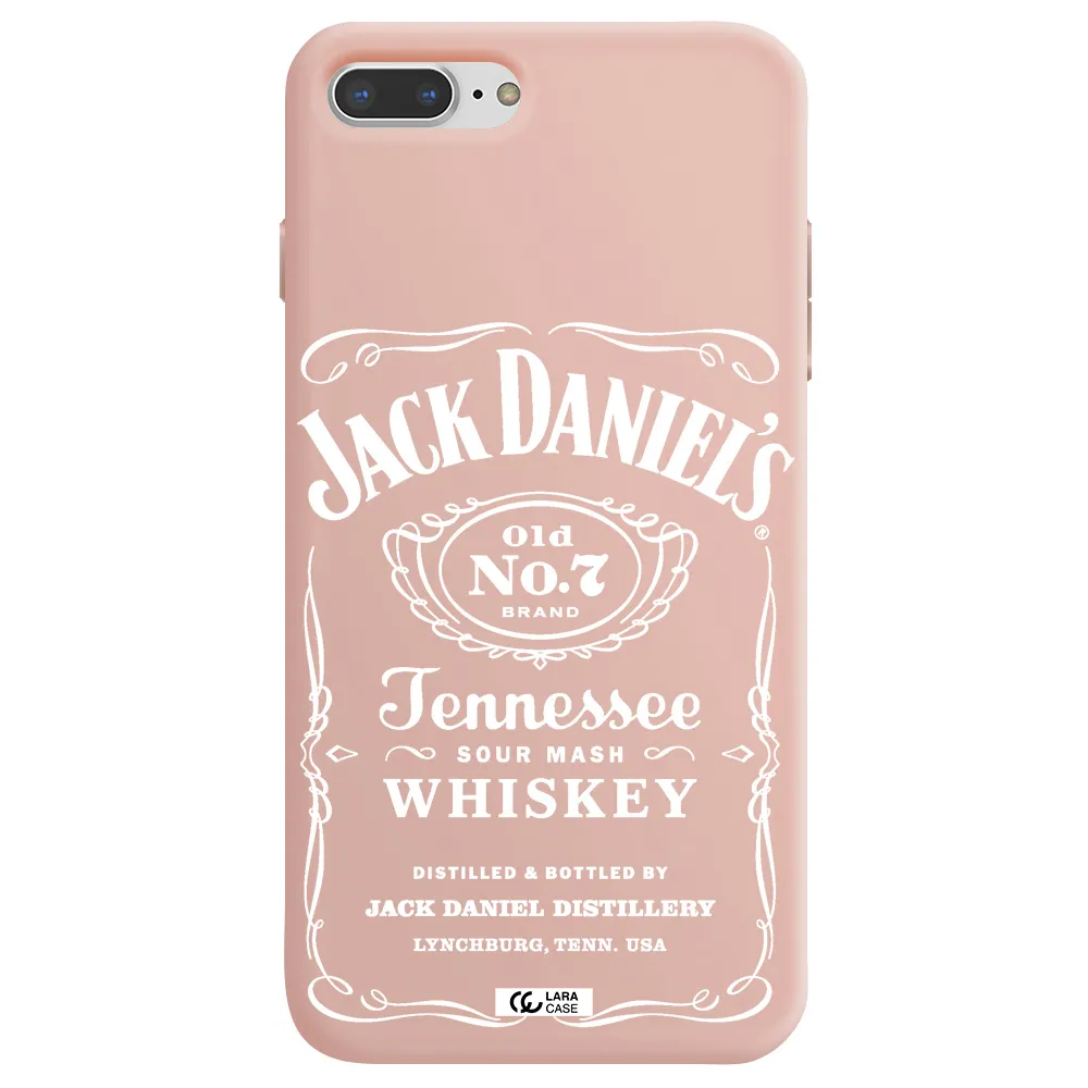 a white background with black dots Apple iPhone 7 plus Silicone pastel pink Case