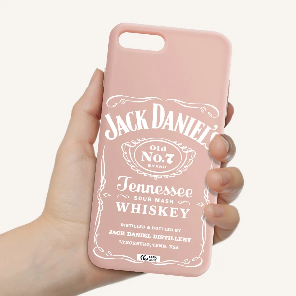 a white background with black dots Apple iPhone 7 plus Silicone pastel pink Case