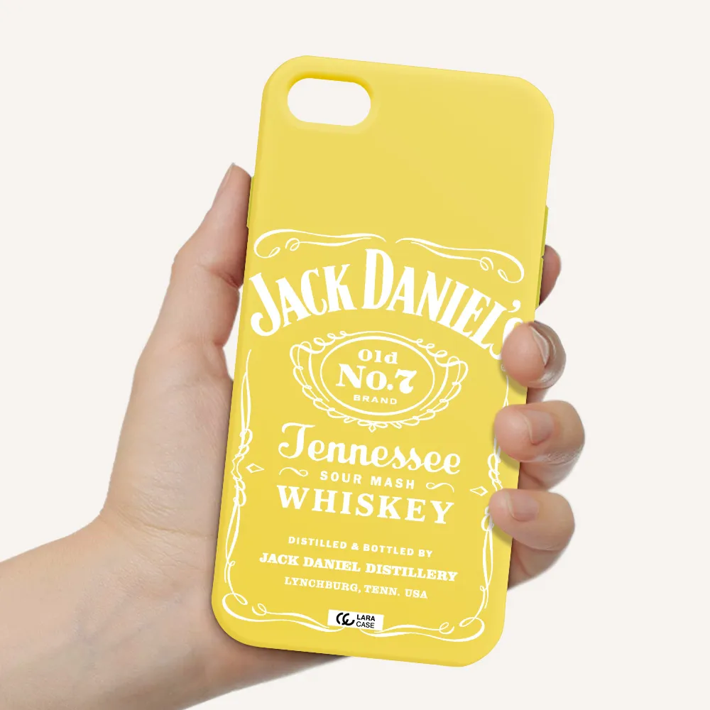 a white background with black dots Apple iPhone 7 Silicone canary yellow Case