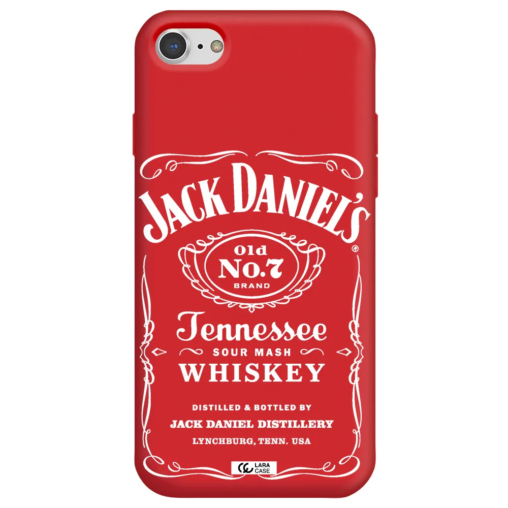 a white background with black dots Apple iPhone 7 Silicone Imperial Red Case