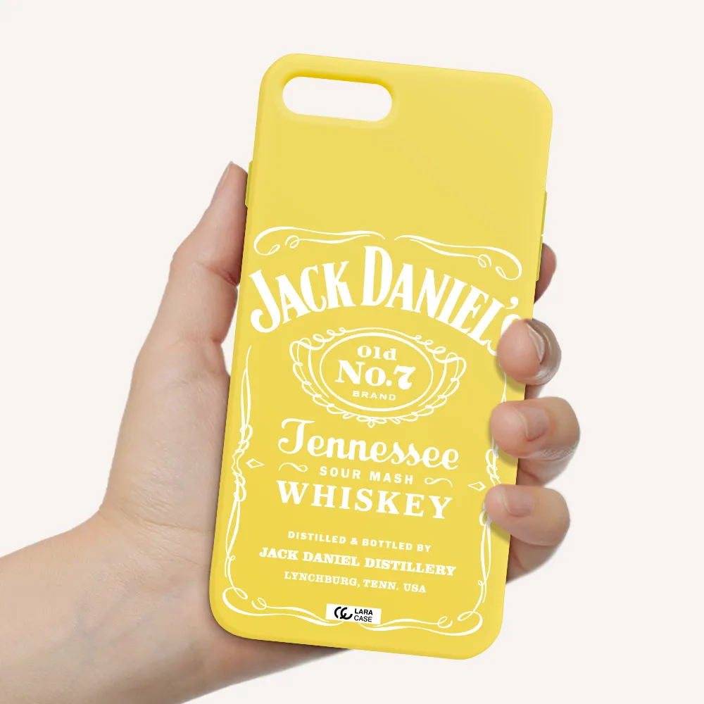 a white background with black dots Apple iPhone 8 plus Silicone canary yellow Case