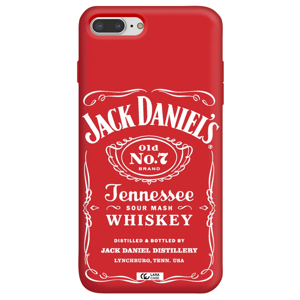 a white background with black dots Apple iPhone 8 plus Silicone Imperial Red Case