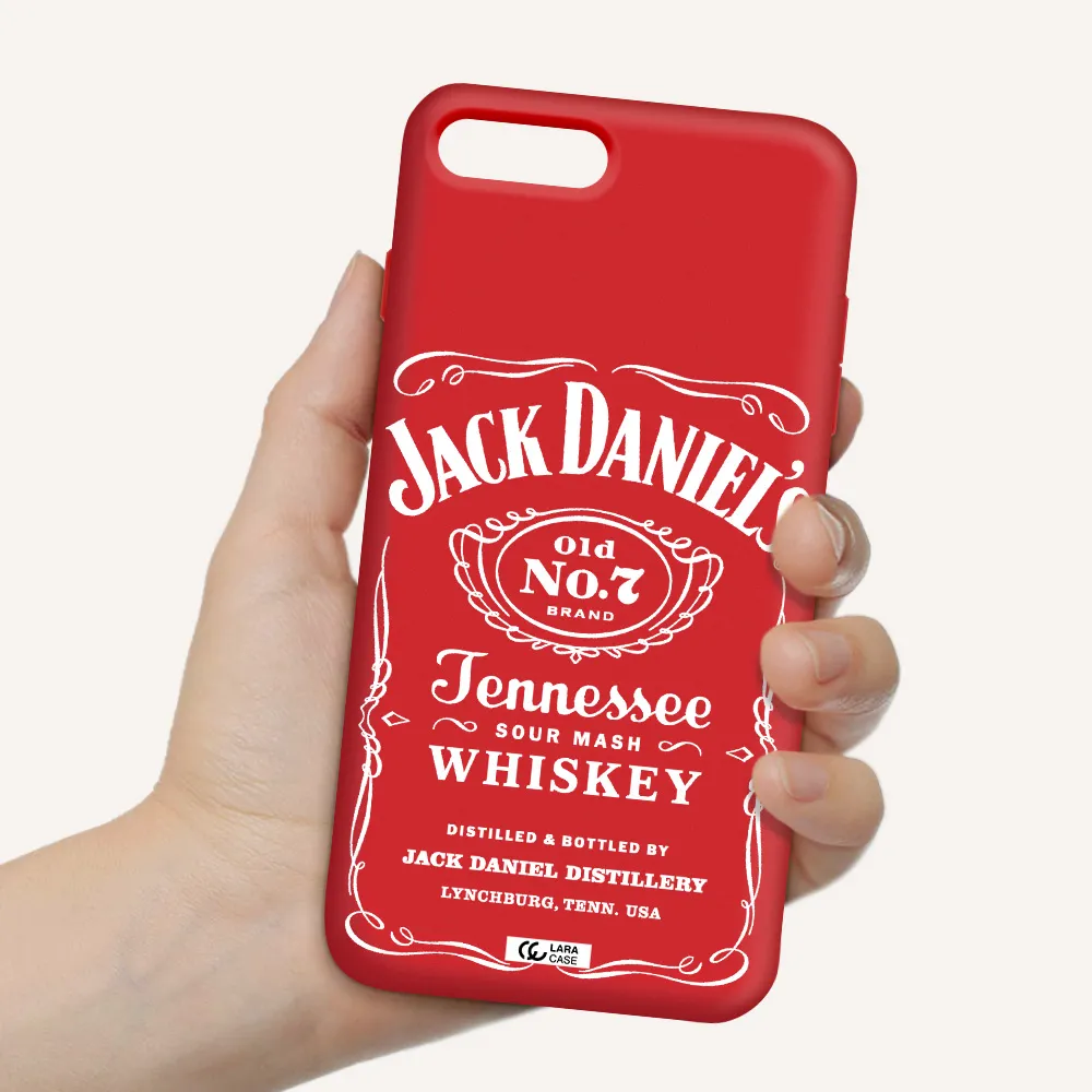 a white background with black dots Apple iPhone 8 plus Silicone Imperial Red Case