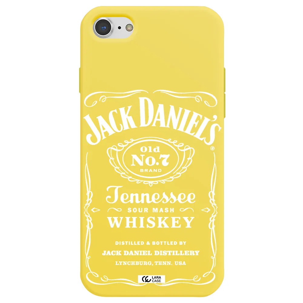 a white background with black dots Apple iPhone 8 Silicone canary yellow Case