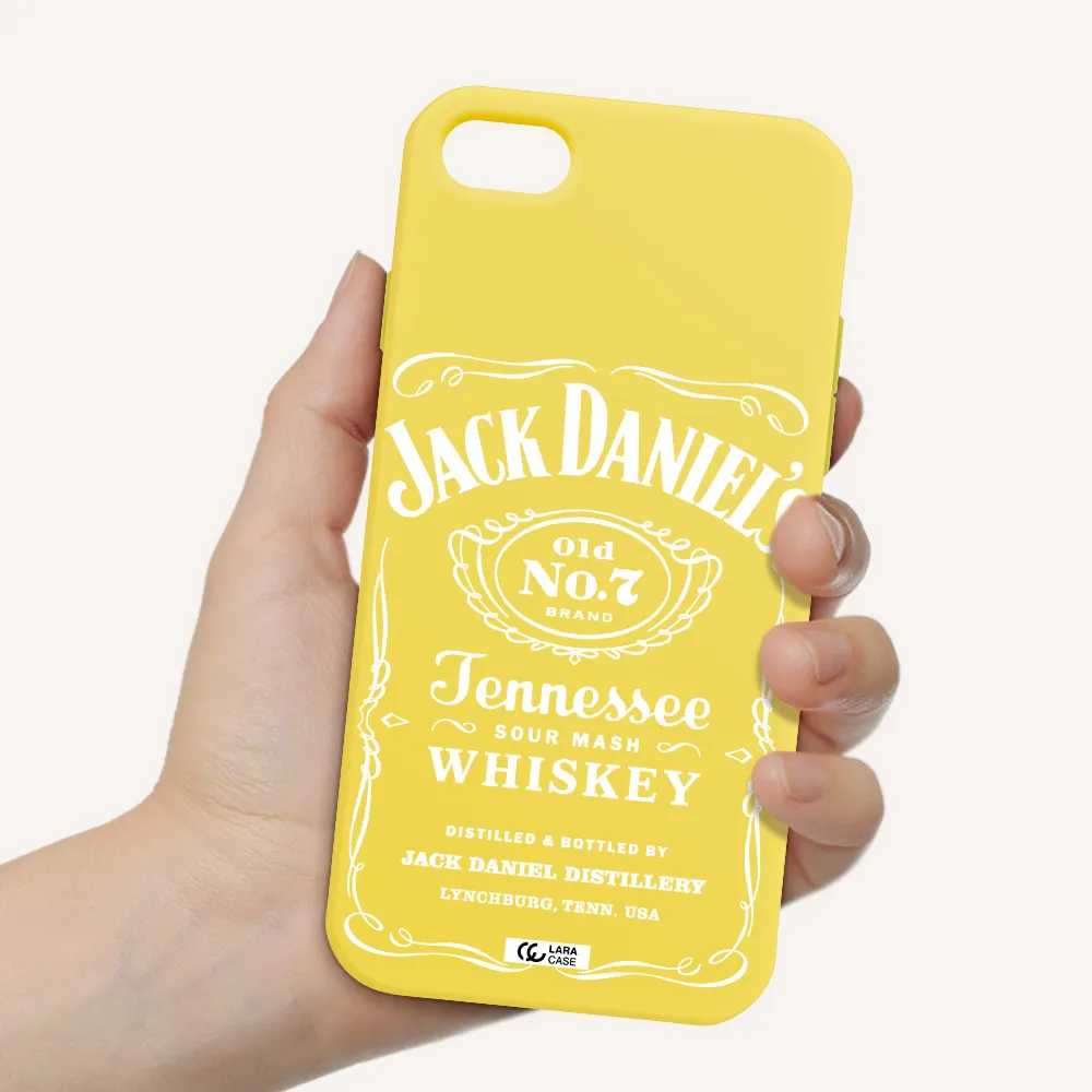 a white background with black dots Apple iPhone 8 Silicone canary yellow Case