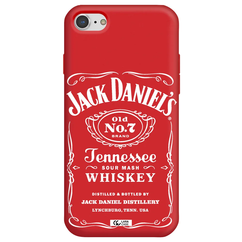 a white background with black dots Apple iPhone 8 Silicone Imperial Red Case