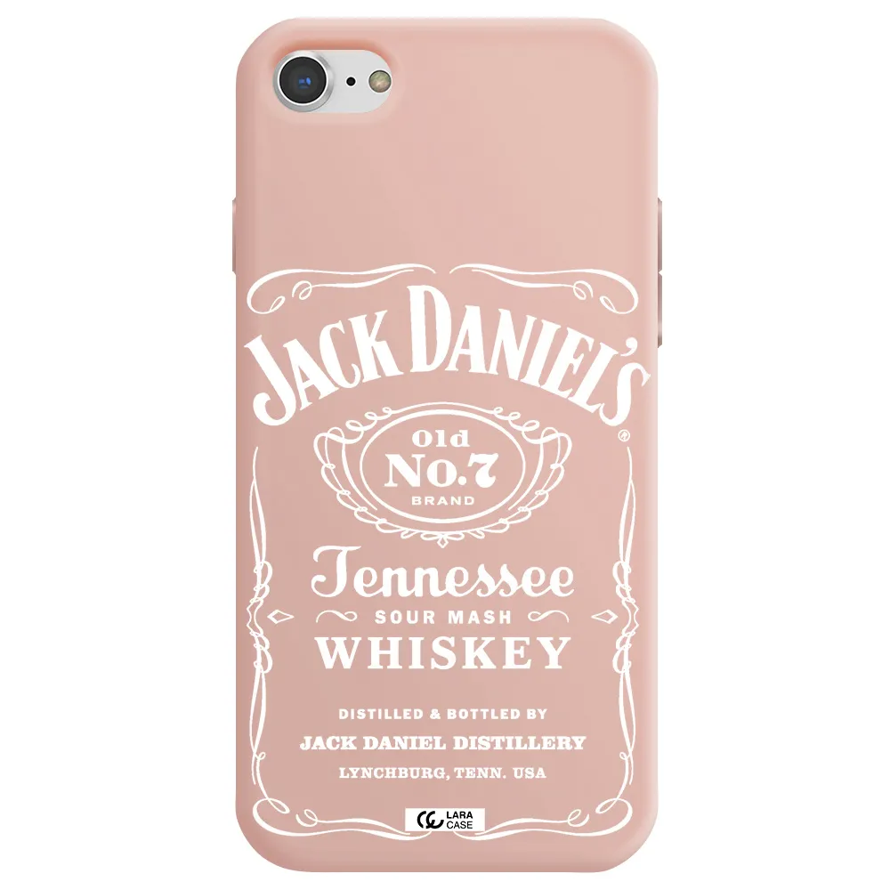 a white background with black dots Apple iPhone 8 Silicone pastel pink Case