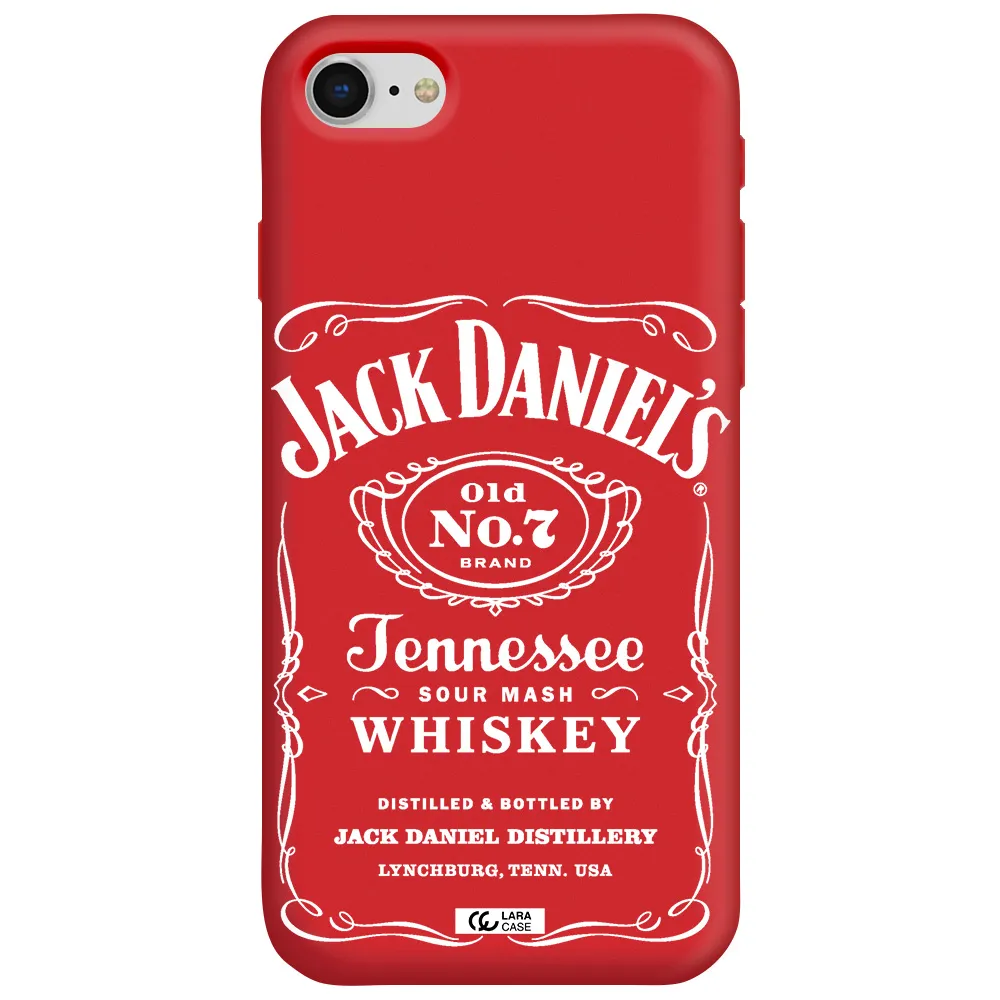 a white background with black dots Apple iPhone se 2020 Silicone Imperial Red Case