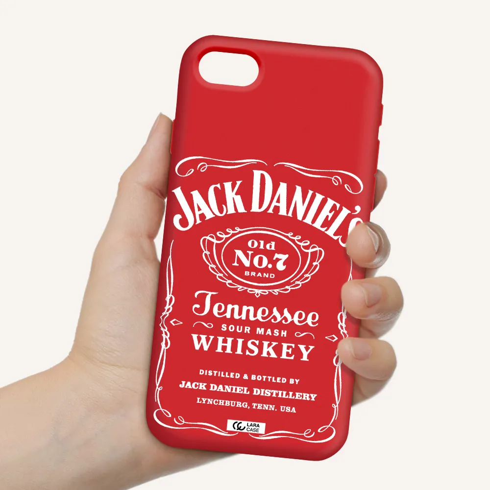 a white background with black dots Apple iPhone se 2020 Silicone Imperial Red Case