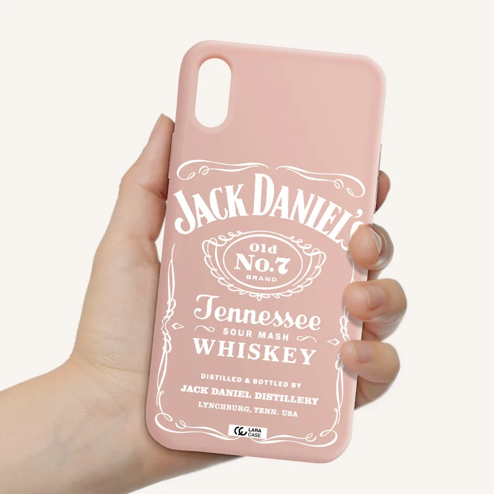 a white background with black dots Apple iPhone X Silicone pastel pink Case