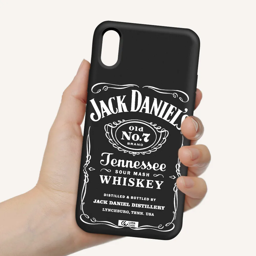 a white background with black dots Apple iPhone XS Silicone black Case