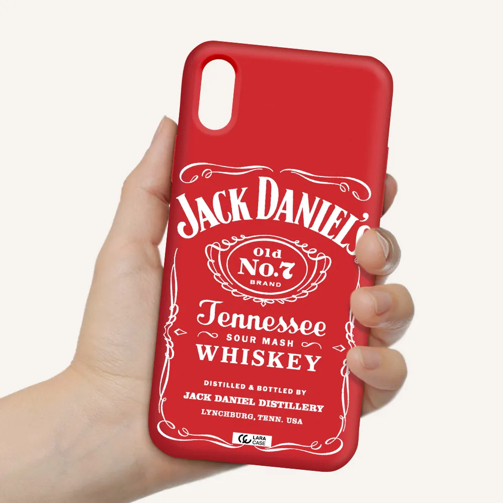 a white background with black dots Apple iPhone XS Silicone Imperial Red Case