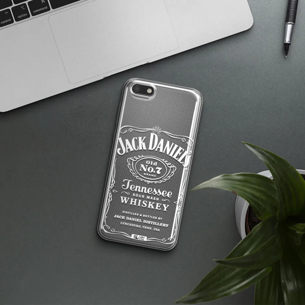 a white background with black dots Huawei Y5 2018 Clear TPU Case