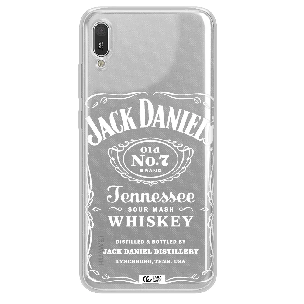 a white background with black dots Huawei Y6 Pro 2019 Clear TPU Case