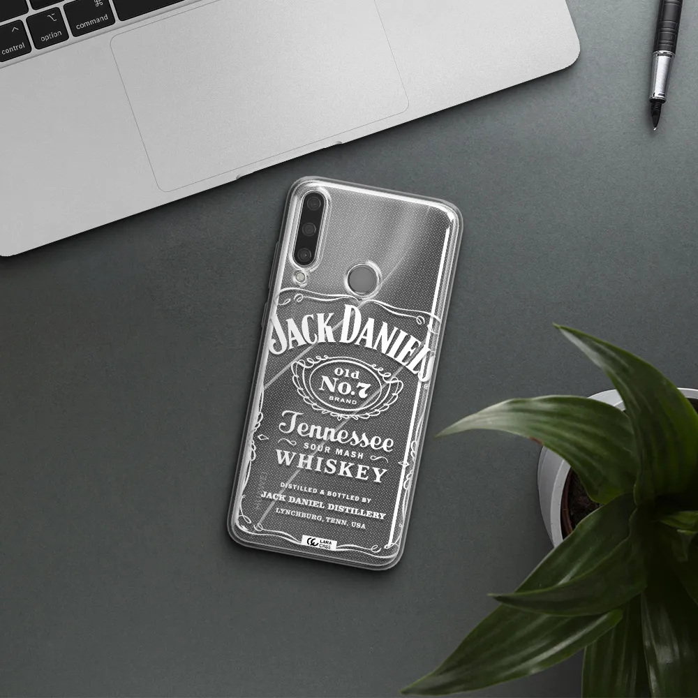 a white background with black dots Huawei Y6P Clear TPU Case