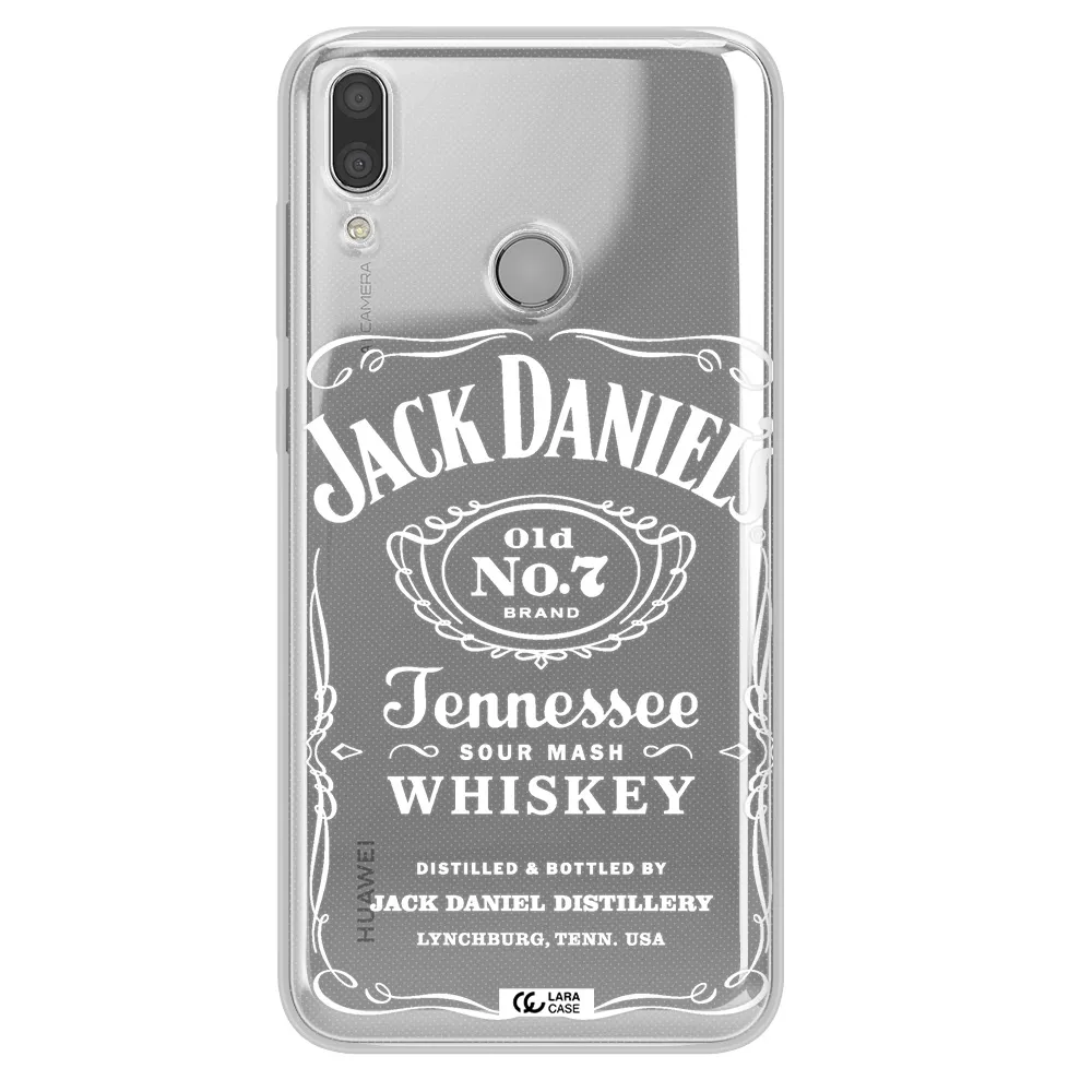 a white background with black dots Huawei Y7 2019 Clear TPU Case