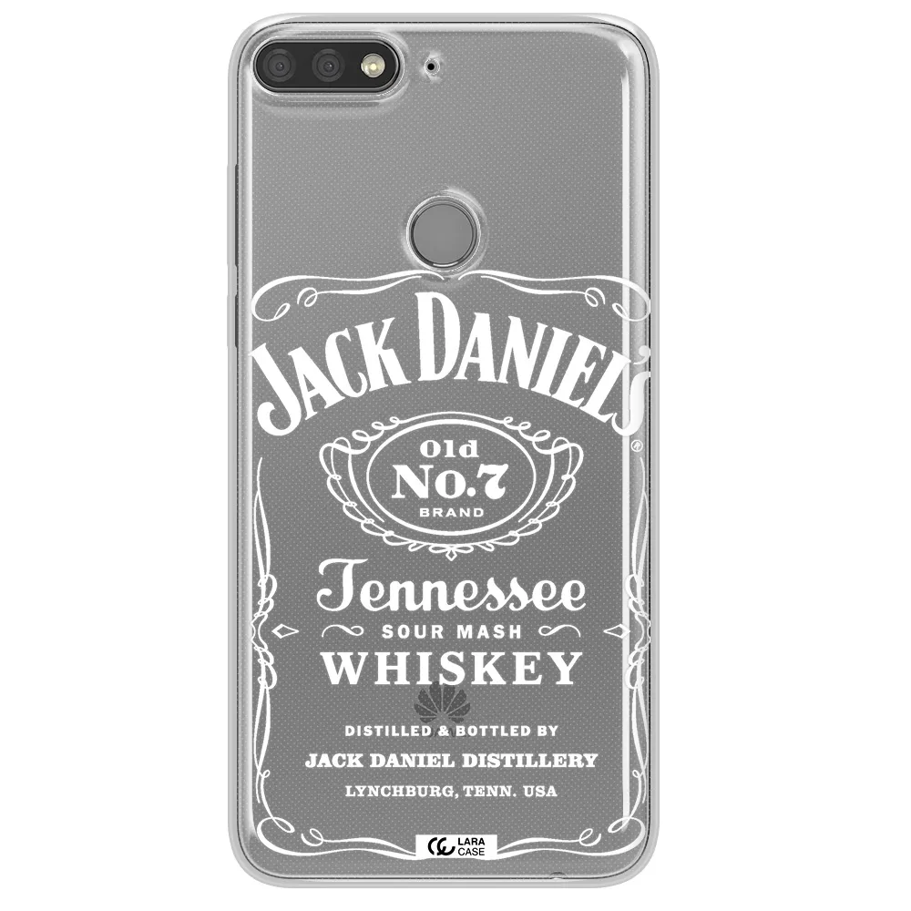 a white background with black dots Huawei Y7 Prime 2018 Clear TPU Case