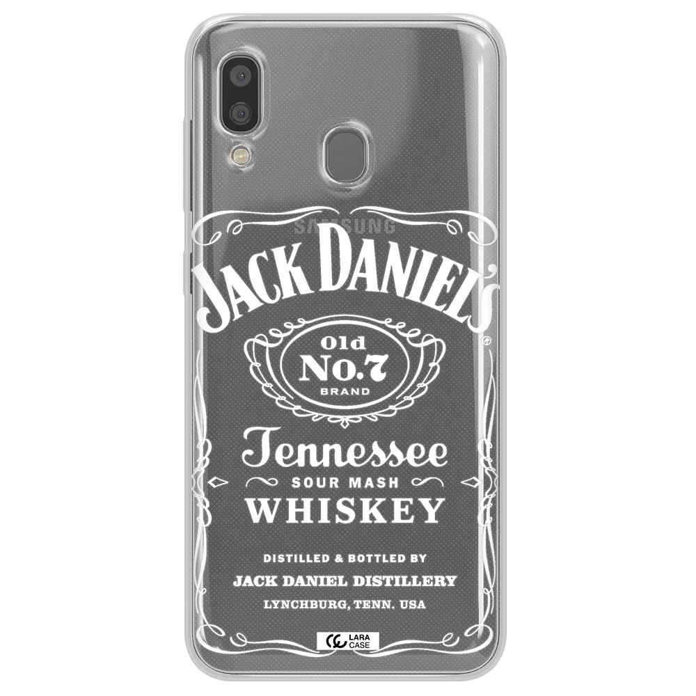 a white background with black dots Samsung A20 Clear TPU Case