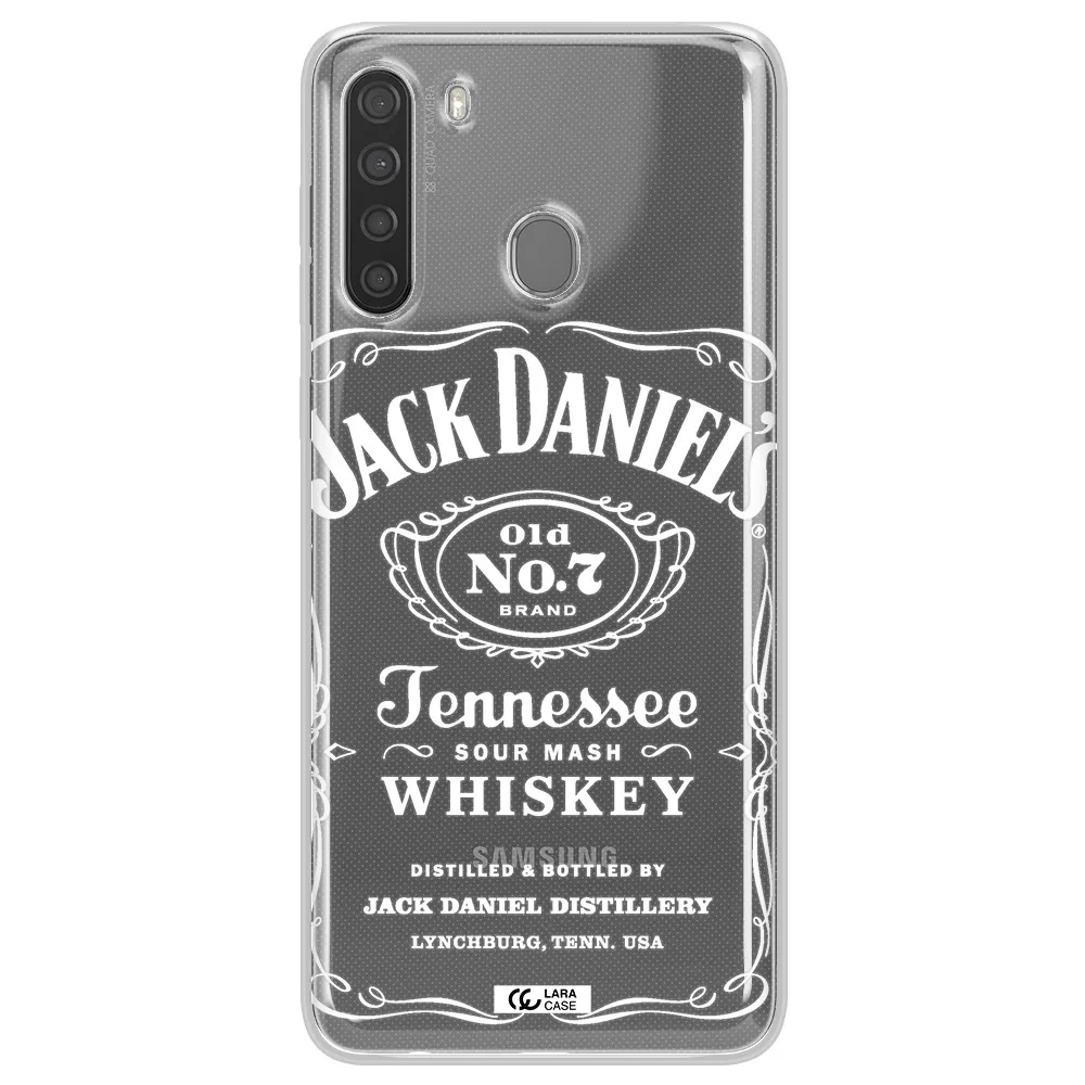 a white background with black dots Samsung A21 Clear TPU Case