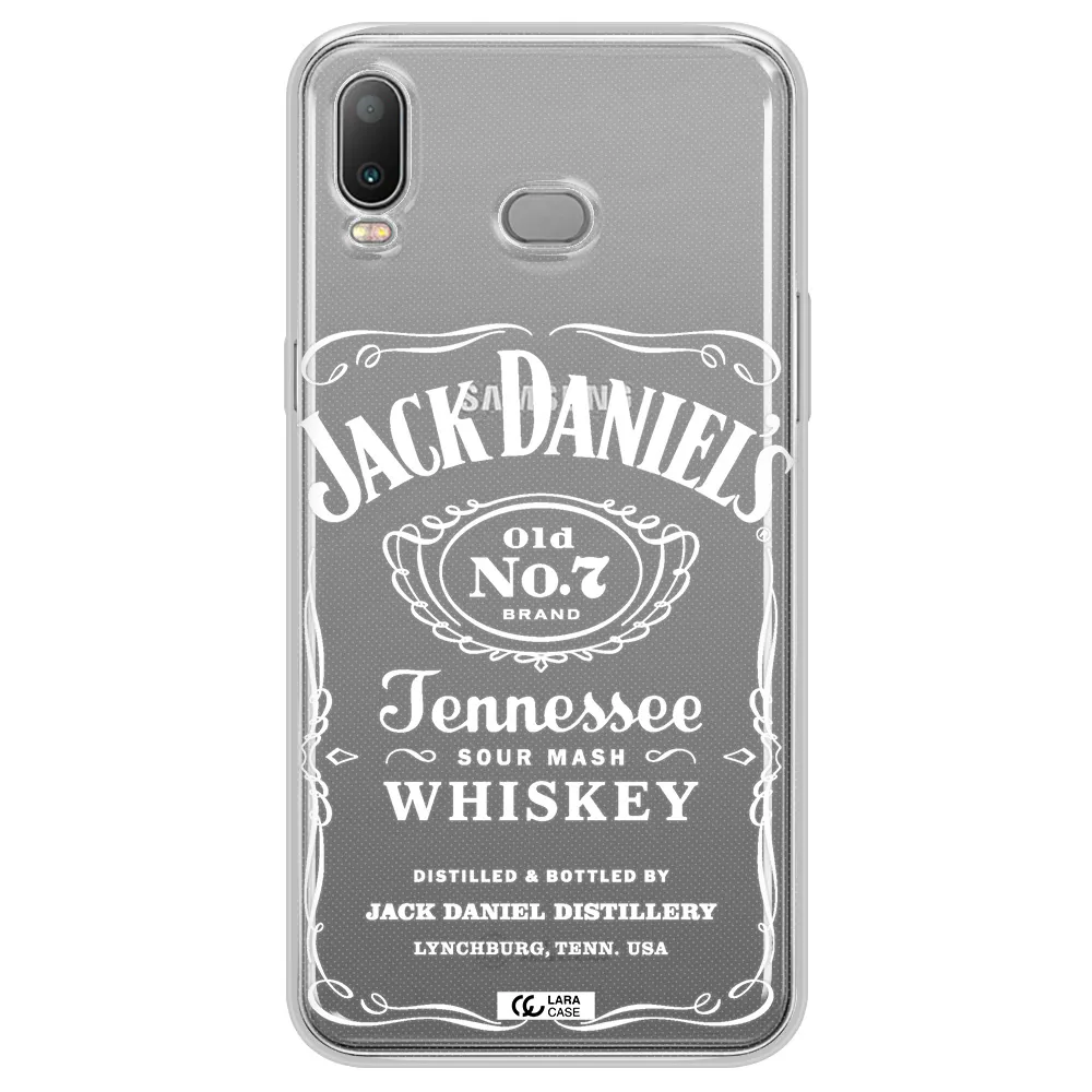 a white background with black dots Samsung A6S Clear TPU Case