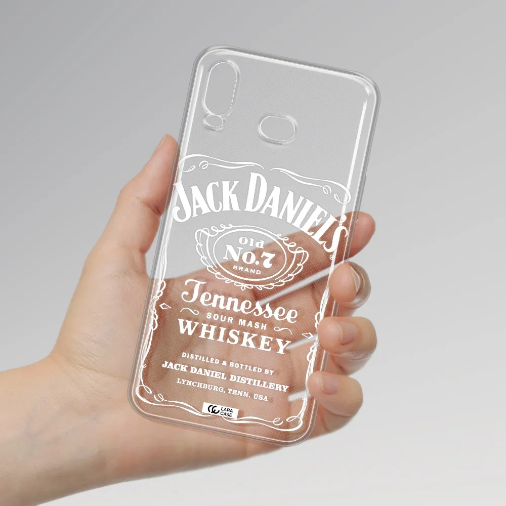 a white background with black dots Samsung A6S Clear TPU Case