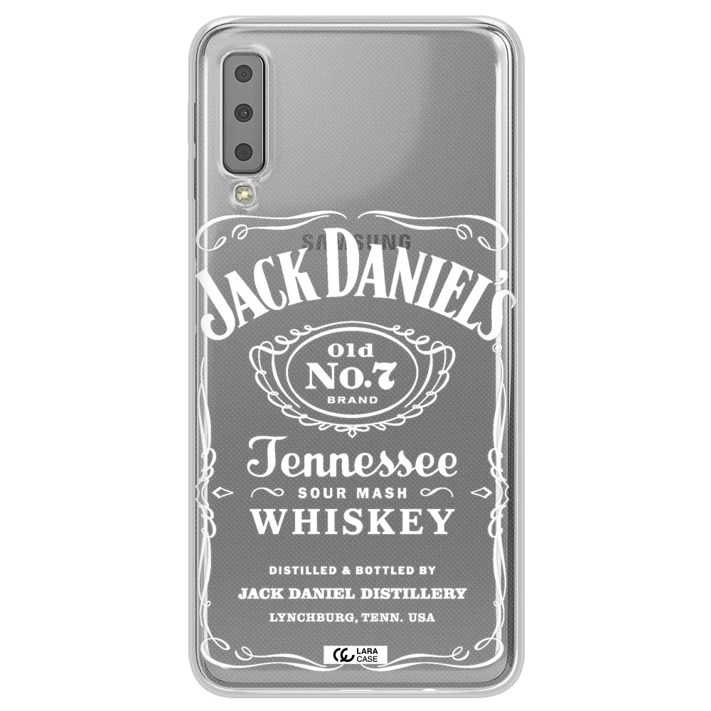 a white background with black dots Samsung A7 2018 Clear TPU Case