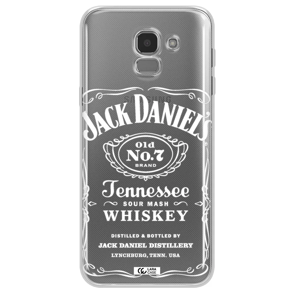 a white background with black dots Samsung J6 Clear TPU Case