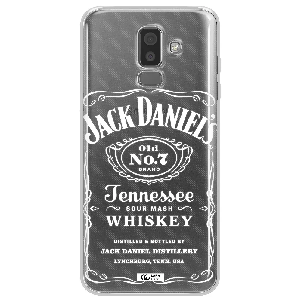 a white background with black dots Samsung J8 Clear TPU Case