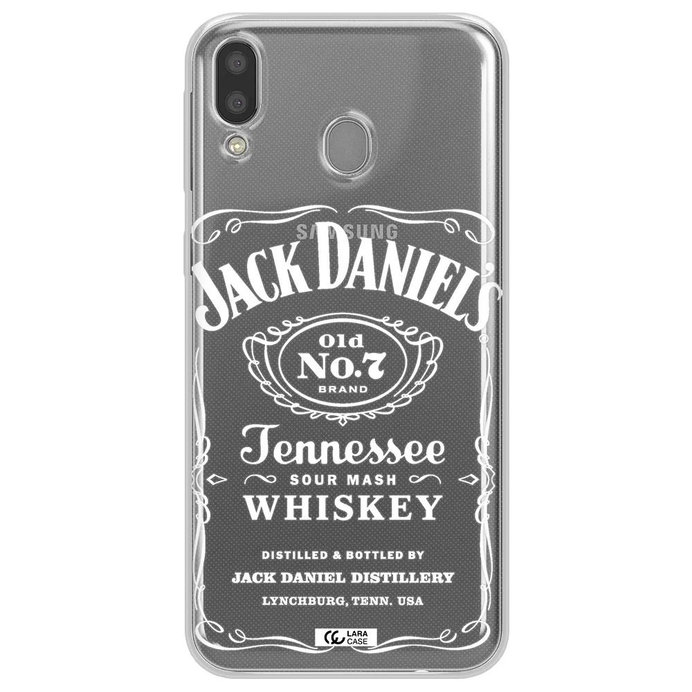 a white background with black dots Samsung M20 Clear TPU Case