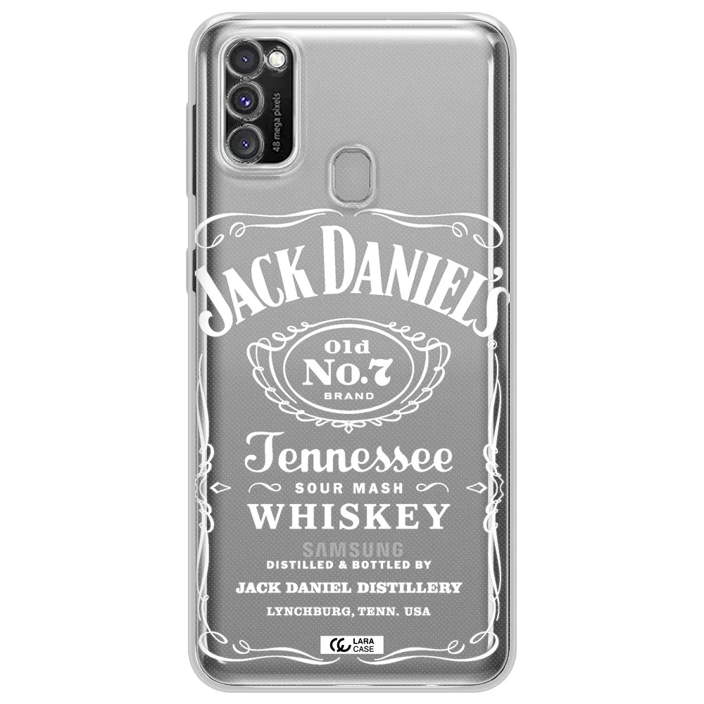 a white background with black dots Samsung M30S Clear TPU Case