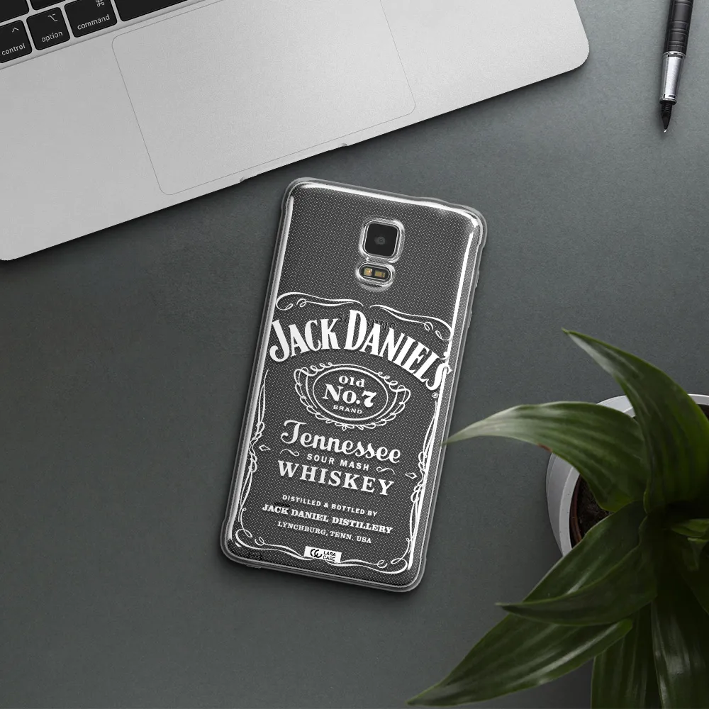 a white background with black dots Samsung Note 4 Clear TPU Case