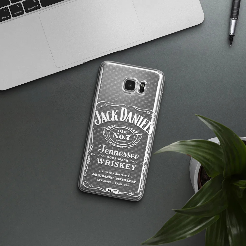 a white background with black dots Samsung Note 5 Clear TPU Case