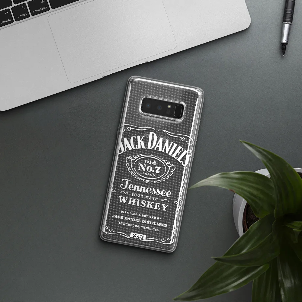 a white background with black dots Samsung Note 8 Clear TPU Case