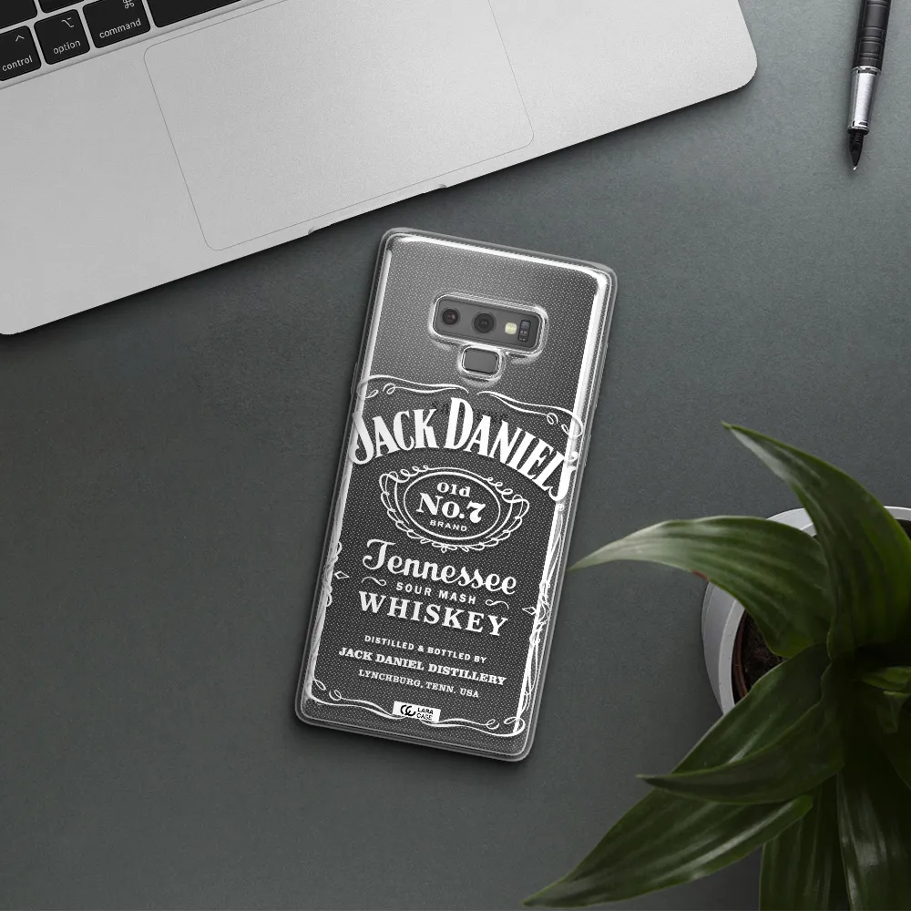 a white background with black dots Samsung Note 9 Clear TPU Case