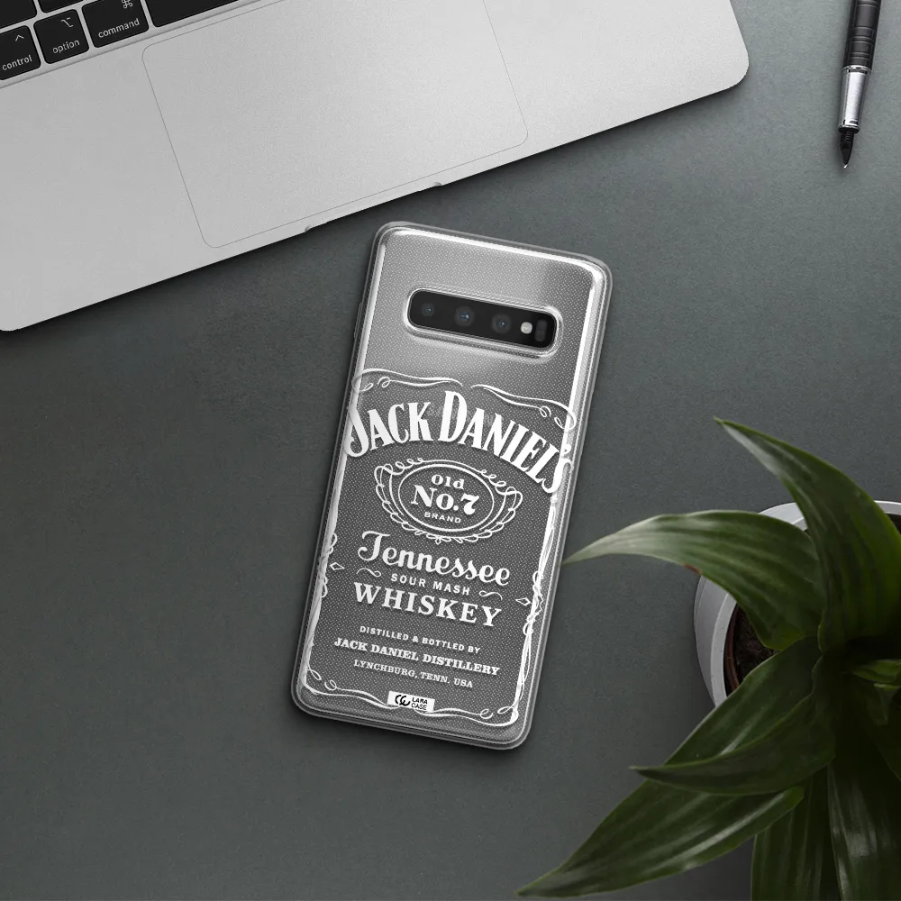 a white background with black dots Samsung S10 Plus Clear TPU Case