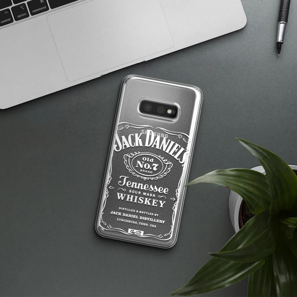 a white background with black dots Samsung S10e Clear TPU Case