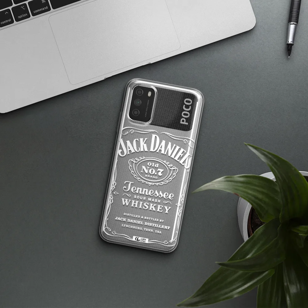 a white background with black dots Xiaomi Poco M3 Clear TPU Case