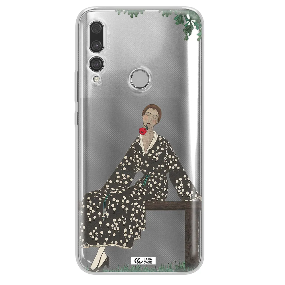 a woman sitting on a bench Huawei Y9 Prime 2019 Clear TPU Case