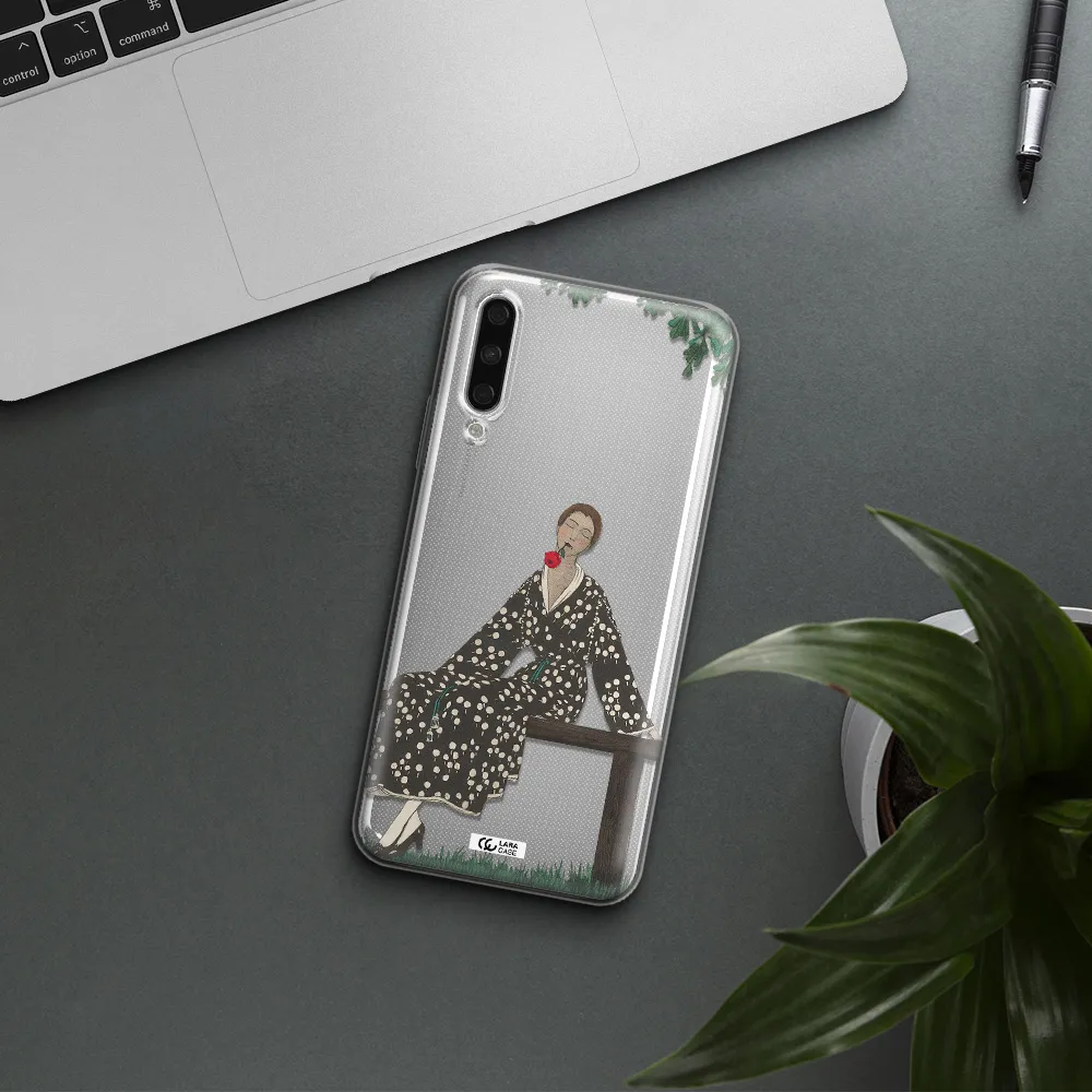 A Woman Sitting On A Bench Huawei Y9S Clear Tpu Case